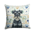 Standard Schnauzer Coastal Sea Glass Decorative Throw Pillow 14x14 Indoor Outdoor Accent Cushion, Fabric Cover with Insert for Sofa, Bed, Porch & Living Room