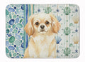 Cream Tibetan Spaniel Coastal Sea Glass Memory Foam Kitchen Mat Machine Washable Anti-Fatigue Cushion Comfort Bath or Kitchen Rug