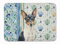 Toy Fox Terrier Coastal Sea Glass Memory Foam Kitchen Mat Machine Washable Anti-Fatigue Cushion Comfort Bath or Kitchen Rug