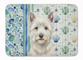 Westie Coastal Sea Glass Memory Foam Kitchen Mat Machine Washable Anti-Fatigue Cushion Comfort Bath or Kitchen Rug