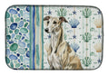 Brindle Whippet Coastal Sea Glass Dish Drying Mat Absorbent Dish Drying Mat Pad for Kitchen Counter Dish Drainer Mat for Countertop, 14 x 21", Multicolor