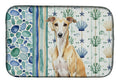 Fawn Whippet Coastal Sea Glass Dish Drying Mat Absorbent Dish Drying Mat Pad for Kitchen Counter Dish Drainer Mat for Countertop, 14 x 21", Multicolor