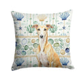 Fawn Whippet Coastal Sea Glass Decorative Throw Pillow 14x14 Indoor Outdoor Accent Cushion, Fabric Cover with Insert for Sofa, Bed, Porch & Living Room