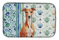 Red Whippet Coastal Sea Glass Dish Drying Mat Absorbent Dish Drying Mat Pad for Kitchen Counter Dish Drainer Mat for Countertop, 14 x 21", Multicolor