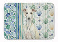 White Whippet Coastal Sea Glass Memory Foam Kitchen Mat Machine Washable Anti-Fatigue Cushion Comfort Bath or Kitchen Rug