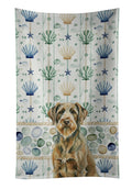 Chestnut Wirehaired Pointing Griffon Coastal Sea Glass Kitchen Towel Velour Plush Front and Cotton Loop Back Machine Washable