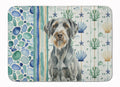 Steel Gray Wirehaired Pointing Griffon Coastal Sea Glass Memory Foam Kitchen Mat Machine Washable Anti-Fatigue Cushion Comfort Bath or Kitchen Rug