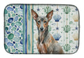 Xoloitzcuintli Coastal Sea Glass Dish Drying Mat Absorbent Dish Drying Mat Pad for Kitchen Counter Dish Drainer Mat for Countertop, 14 x 21", Multicolor