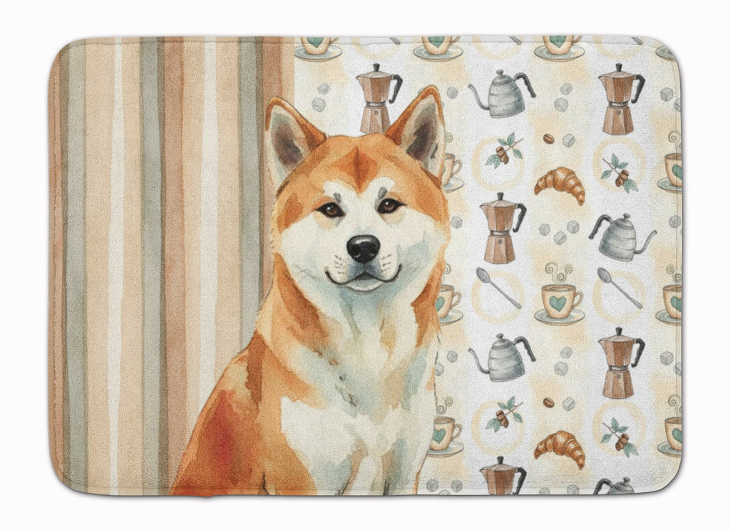 Red Akita Coffee Bar Memory Foam Kitchen Mat Machine Washable Anti-Fatigue Cushion Comfort Bath or Kitchen Rug