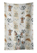 American Hairless Terrier Coffee Bar Kitchen Towel Velour Plush Front and Cotton Loop Back Machine Washable