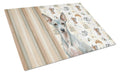 American Hairless Terrier Coffee Bar Cutting Board Tempered Glass Kitchen Cutting Surface, Heat Resistant Chopping, Non-Slip Feet, Food Prep & Serving