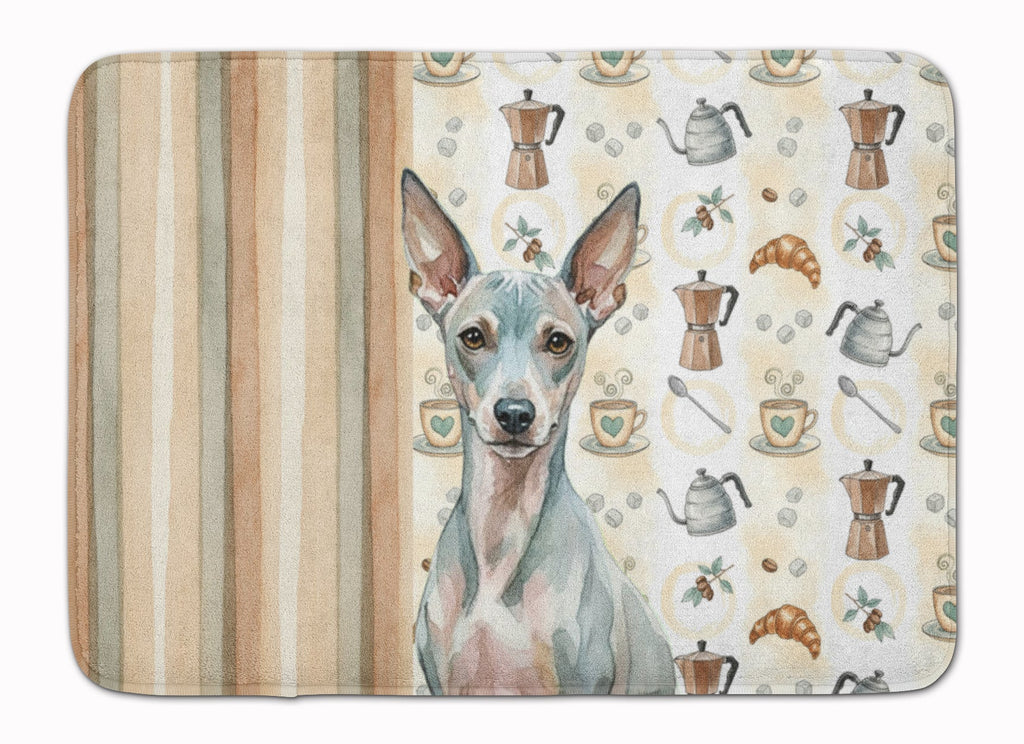 American Hairless Terrier Coffee Bar Memory Foam Kitchen Mat Machine Washable Anti-Fatigue Cushion Comfort Bath or Kitchen Rug