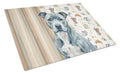 Blue American Staffordshire Terrier Coffee Bar Cutting Board Tempered Glass Kitchen Cutting Surface, Heat Resistant Chopping, Non-Slip Feet, Food Prep & Serving