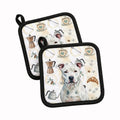 White American Staffordshire Terrier Coffee Bar Pot Holder Set of 2 Heat Resistant Quilted Hot Pads 7.5 x 7.5 Inch, Insulated Kitchen Trivets for Cooking & Baking