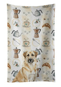Anatolian Shepherd Dog Coffee Bar Kitchen Towel Velour Plush Front and Cotton Loop Back Machine Washable