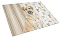 Anatolian Shepherd Dog Coffee Bar Cutting Board Tempered Glass Kitchen Cutting Surface, Heat Resistant Chopping, Non-Slip Feet, Food Prep & Serving