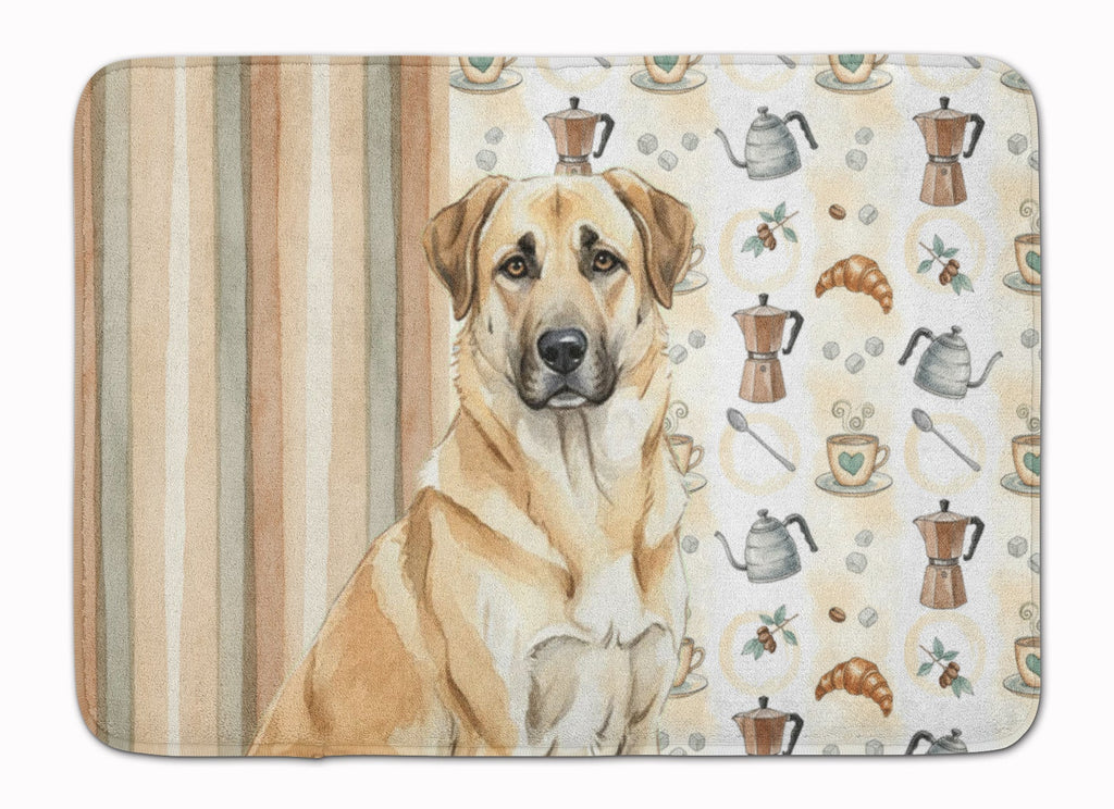 Anatolian Shepherd Dog Coffee Bar Memory Foam Kitchen Mat Machine Washable Anti-Fatigue Cushion Comfort Bath or Kitchen Rug