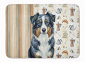 Black Australian Shepherd Coffee Bar Memory Foam Kitchen Mat Machine Washable Anti-Fatigue Cushion Comfort Bath or Kitchen Rug