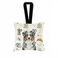 Blue Merle Australian Shepherd Coffee Bar Hanging Square Fabric Ornament 3.5 � 3.5 Decorative Door-Knob & Tree Hanger, Soft Fabric