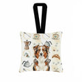 Red Merle Australian Shepherd Coffee Bar Hanging Square Fabric Ornament 3.5 � 3.5 Decorative Door-Knob & Tree Hanger, Soft Fabric