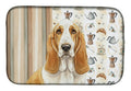 Lemon and White Basset Hound Coffee Bar Dish Drying Mat Absorbent Dish Drying Mat Pad for Kitchen Counter Dish Drainer Mat for Countertop, 14 x 21", Multicolor