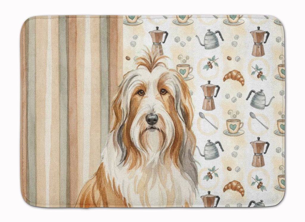 Fawn Bearded Collie Coffee Bar Memory Foam Kitchen Mat Machine Washable Anti-Fatigue Cushion Comfort Bath or Kitchen Rug