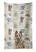 Belgian Laekenois Coffee Bar Kitchen Towel Velour Plush Front and Cotton Loop Back Machine Washable