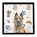 Belgian Laekenois Coffee Bar Framed Metal Print Bathroom, Kitchen, Office, Home Decor Wall Art Ready to Hang, Square, 8X8