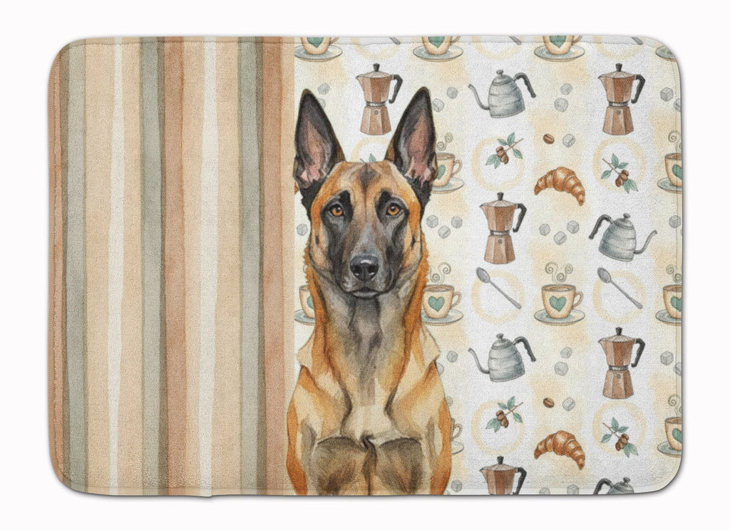 Belgian Malinois Coffee Bar Memory Foam Kitchen Mat Machine Washable Anti-Fatigue Cushion Comfort Bath or Kitchen Rug