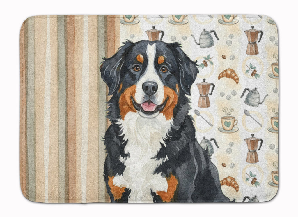 Bernese Mountain Dog Coffee Bar Memory Foam Kitchen Mat Machine Washable Anti-Fatigue Cushion Comfort Bath or Kitchen Rug