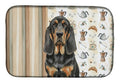 Black and Tan Bloodhound Coffee Bar Dish Drying Mat Absorbent Dish Drying Mat Pad for Kitchen Counter Dish Drainer Mat for Countertop, 14 x 21", Multicolor
