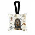 Black and Tan Bloodhound Coffee Bar Hanging Square Fabric Ornament 3.5 � 3.5 Decorative Door-Knob & Tree Hanger, Soft Fabric