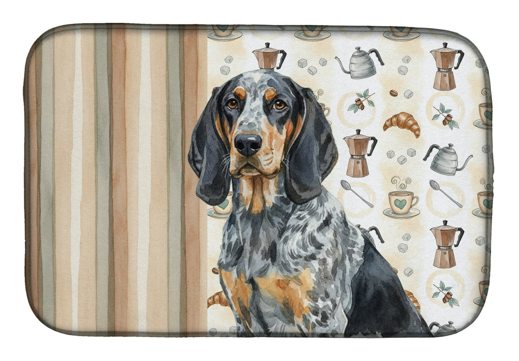 Bluetick Coonhound Coffee Bar Dish Drying Mat Absorbent Dish Drying Mat Pad for Kitchen Counter Dish Drainer Mat for Countertop, 14 x 21", Multicolor