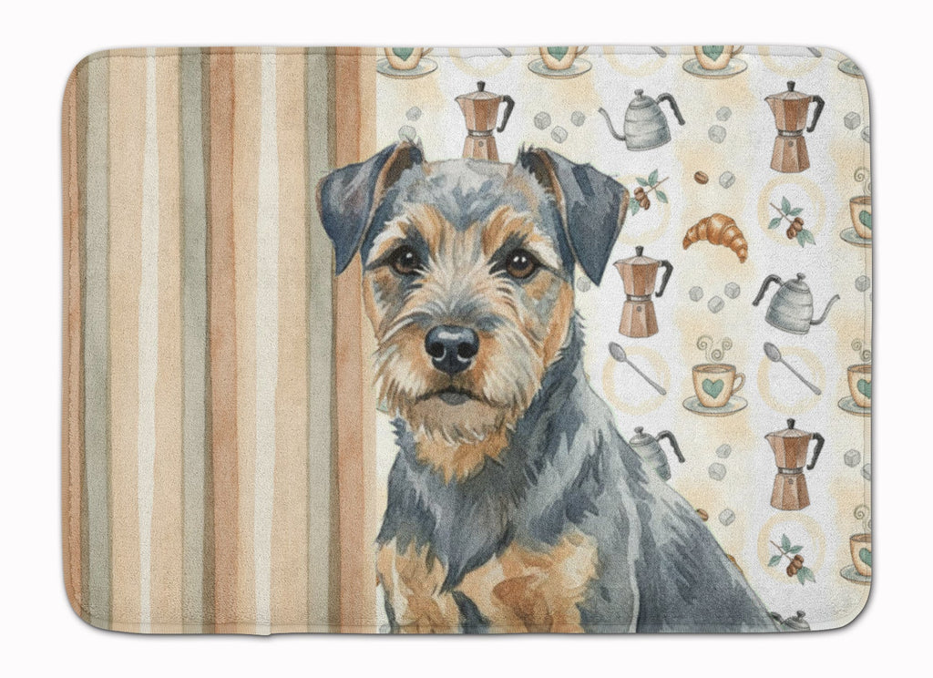 Blue and Tan Border Terrier Coffee Bar Memory Foam Kitchen Mat Machine Washable Anti-Fatigue Cushion Comfort Bath or Kitchen Rug