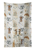 Borzoi Coffee Bar Kitchen Towel Velour Plush Front and Cotton Loop Back Machine Washable