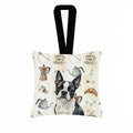 Boston Terrier Coffee Bar Hanging Square Fabric Ornament 3.5 � 3.5 Decorative Door-Knob & Tree Hanger, Soft Fabric