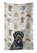 Bouvier des Flandres Coffee Bar Kitchen Towel Velour Plush Front and Cotton Loop Back Machine Washable
