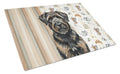 Brindle Bouvier des Flandres Coffee Bar Cutting Board Tempered Glass Kitchen Cutting Surface, Heat Resistant Chopping, Non-Slip Feet, Food Prep & Serving