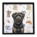 Brindle Bouvier des Flandres Coffee Bar Framed Metal Print Bathroom, Kitchen, Office, Home Decor Wall Art Ready to Hang, Square, 8X8