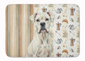 White Boxer Coffee Bar Memory Foam Kitchen Mat Machine Washable Anti-Fatigue Cushion Comfort Bath or Kitchen Rug