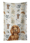 Boykin Spaniel Coffee Bar Kitchen Towel Velour Plush Front and Cotton Loop Back Machine Washable