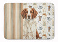 Liver and White Brittany Coffee Bar Memory Foam Kitchen Mat Machine Washable Anti-Fatigue Cushion Comfort Bath or Kitchen Rug
