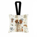 Roan Brittany Coffee Bar Hanging Square Fabric Ornament 3.5 � 3.5 Decorative Door-Knob & Tree Hanger, Soft Fabric