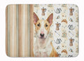 Fawn and White Bull Terrier Coffee Bar Memory Foam Kitchen Mat Machine Washable Anti-Fatigue Cushion Comfort Bath or Kitchen Rug