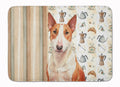 Red and White Bull Terrier Coffee Bar Memory Foam Kitchen Mat Machine Washable Anti-Fatigue Cushion Comfort Bath or Kitchen Rug