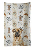 Bullmastiff Coffee Bar Kitchen Towel Velour Plush Front and Cotton Loop Back Machine Washable