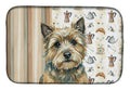 Cairn Terrier Coffee Bar Dish Drying Mat Absorbent Dish Drying Mat Pad for Kitchen Counter Dish Drainer Mat for Countertop, 14 x 21", Multicolor