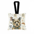 Cairn Terrier Coffee Bar Hanging Square Fabric Ornament 3.5 � 3.5 Decorative Door-Knob & Tree Hanger, Soft Fabric