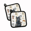 Cane Corso Coffee Bar Pot Holder Set of 2 Heat Resistant Quilted Hot Pads 7.5 x 7.5 Inch, Insulated Kitchen Trivets for Cooking & Baking