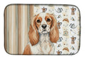 Blenheim Cavalier Spaniel Coffee Bar Dish Drying Mat Absorbent Dish Drying Mat Pad for Kitchen Counter Dish Drainer Mat for Countertop, 14 x 21", Multicolor
